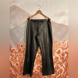 Norm Thompson. 100% genuine black leather pants. Size 12.